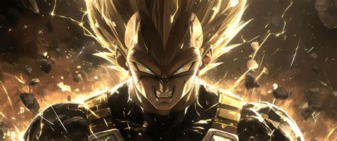 Angry Wallpaper 4K, Vegeta, Dragon Ball, Golden, 5K