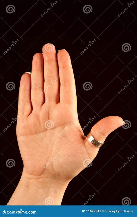 Right Hand with Simian Crease Stock Image - Image of fingers, ring ...