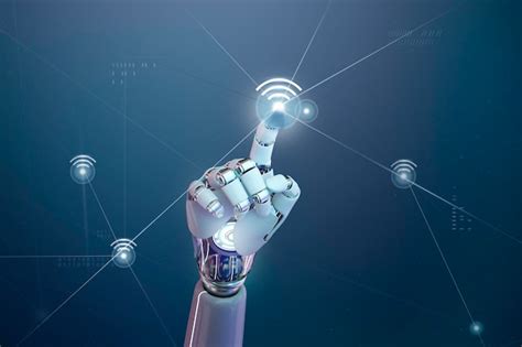 Futuristic 5g wireless network, ai robot hand tap on wifi icon | Free Photo
