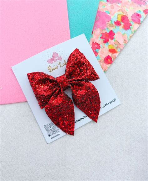 Love Red Glitter Pigtail – Bow Lab