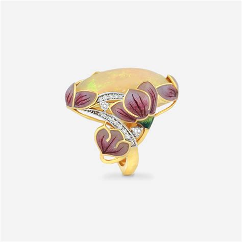 Floral Opal Diamond Ring