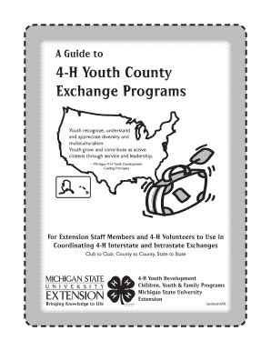 Fillable Online 4h msue msu A Guide to 4-H Youth County Exchange ...