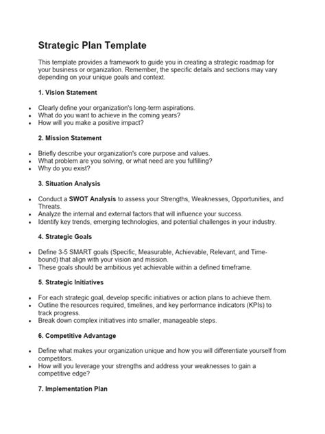 Image result for Strategic Plan Example PDF