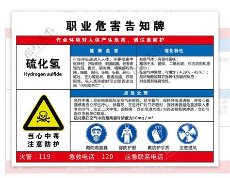 硫化氢职业危害告知牌图片素材-编号32526630-图行天下