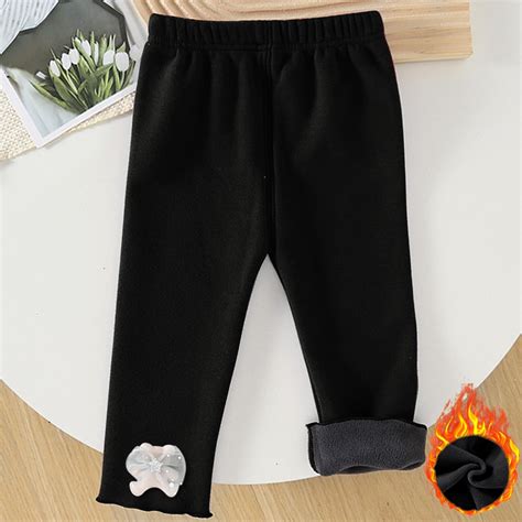 Geire 6M-3T Girls Fleece Lined Leggings Cotton Kids Spring Fall Warm ...