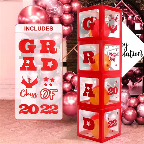 Red Graduation Balloon Boxes Decorations 2022 - Red India | Ubuy