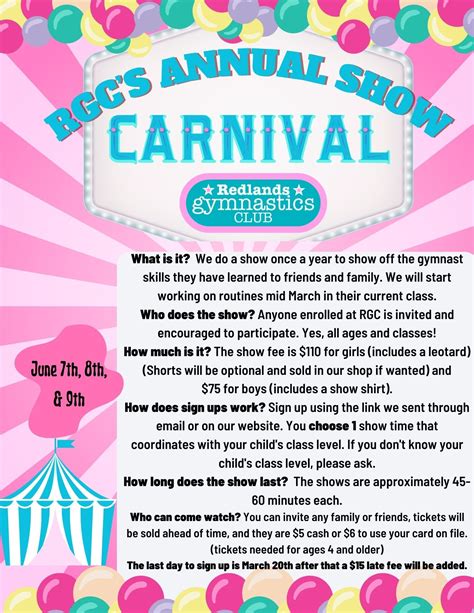 RGC Carnival Show — Redlands Gymnastics Club