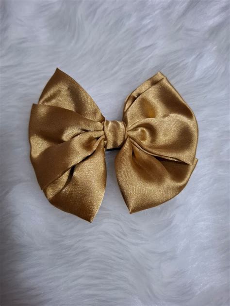 Satin Sheen Gold Looplush Bow - bow tailor