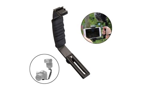 Camera Grip L Type Bracket Holder with 2 Standard Hot Shoe Mounts ...