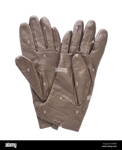 Brown leather glove isolated Stock Photo - Alamy