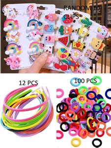 Kids Baby Grils Hair Accessories Combo 122 Pcs Kids Hair Clip Set Combo ...