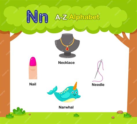 Premium Vector | Alphabet letter n education vocabulary illustration vector