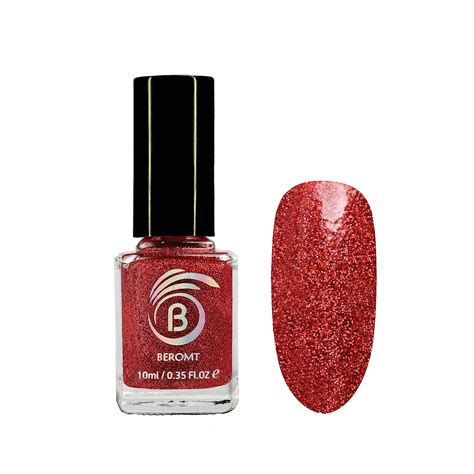 Buy Beromt Maroon Curls Holographic Nail Polish, Glitter Nail Paint ...