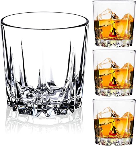 GLASKEY Glass Scotch Glasses - Set Of 4, Clear, 4 Fl Oz, 250 Milliliter ...
