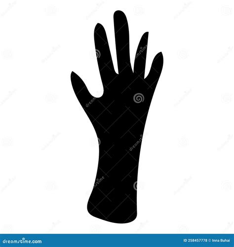 Silhouettes of Hand Isolated on a White Background. Vector Illustration Stock Vector ...