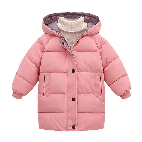 Toddler Girls Down Jacket With Thick Quilted Winter Mid Length Coat ...