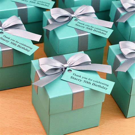Personalized 50th Birthday Party Favor Box With Satin Bow and Custom ...