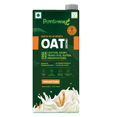 Buy away 1Litre Vegan Oat Milk Tetra Pack | Unsweetened, Non-Dairy ...