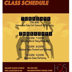SALSA CLASS: INTERMEDIATE SALSA ON 1 FOOTWORK & PARTNERING, Hiland ...