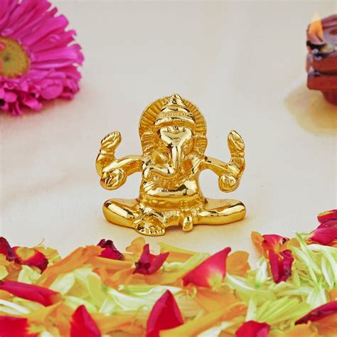 Buy Estele Gold Plated Holy Ganesh Idol Online