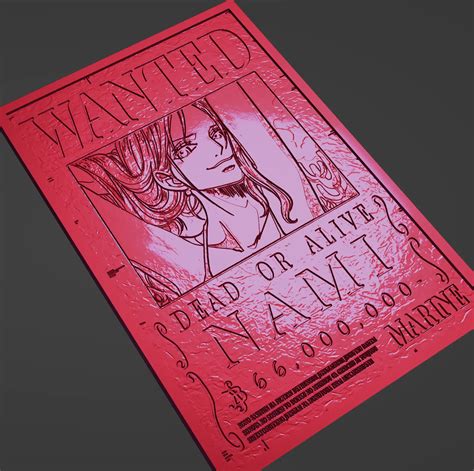 Toys & Games STL ダウンロード - nami wanted poster - one piece - Wsonuchiha3D