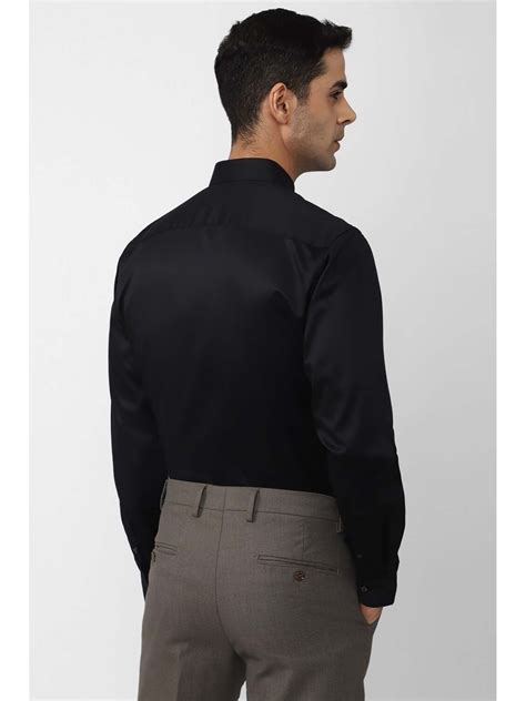 Buy Peter England Men Black Slim Fit Formal Full Sleeves Formal Shirt ...