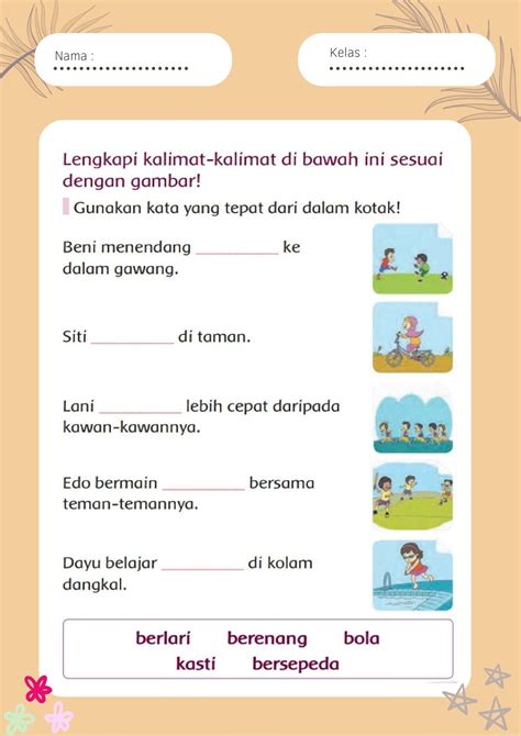 Melengkapi kalimat indonesia worksheet for grade 1 – Artofit
