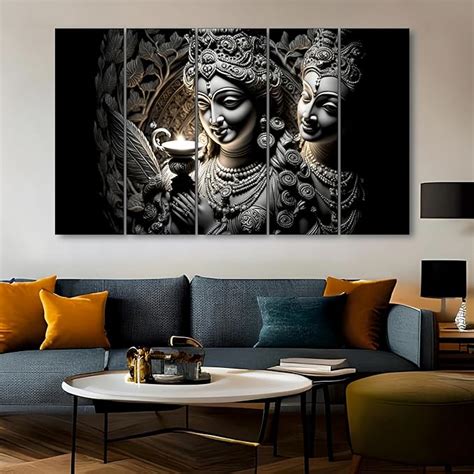 The Castle Decor Radha.krishan painting with frame 5 Big Size (27x48 ...