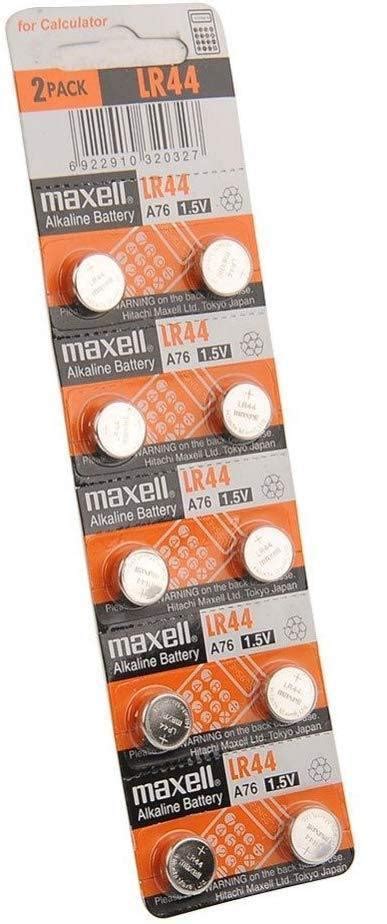 Maxell LR44 1.5V Micro Alkaline Coin Battery Pack of 10 | Embeddinator