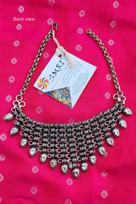 Grand Princess choker oxidised German silver Kolhapuri Traditional ...