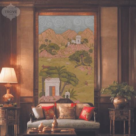 Wall Mural Paper - Vrindhavan - Indian Miniature Landscape – Trove ...