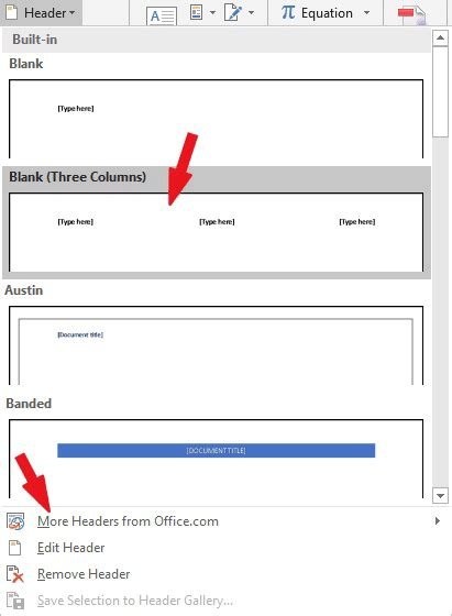 Image result for Create Header Using Banded Style in Word