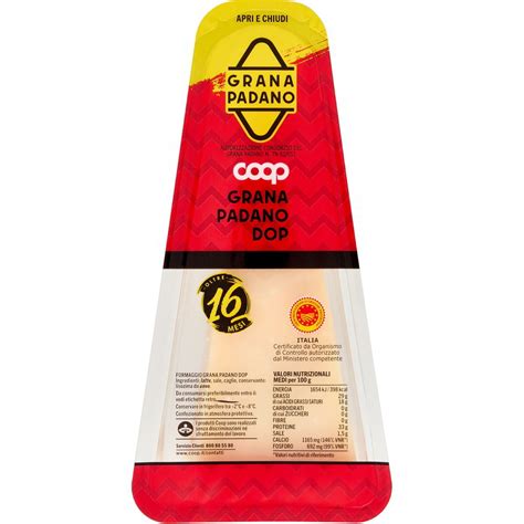 Grana padano dop oltre 16 mesi COOP - ORIGINE 400 G - Coop Shop