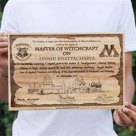 Harry Potter: Graduation Letter Carved Wooden Poster | Wood Wall Art ...