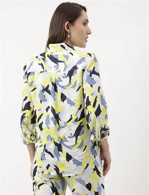 Buy Pure Linen Abstract Print Full Sleeve Shirt at Marks & Spencer