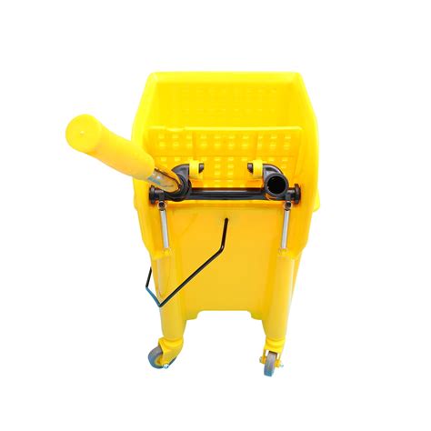 Buy 20L Mop Bucket Side Press Wringer on Wheels Cleaning Commercial Mop ...