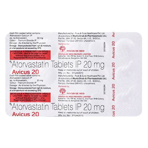 Avicus 20 Tablet | Uses, Side Effects, Price | Apollo Pharmacy