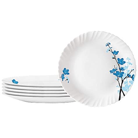 Buy Larah by Borosil Full Plates Set - Mimosa, Microwave, Dishwasher ...