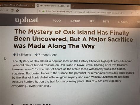 Oak island mystery solved - according to this clickbait article on a ...