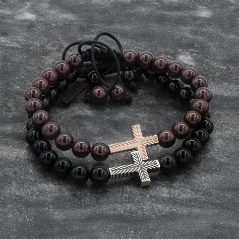 Rose Gold and Black Zircon Couple Bracelets