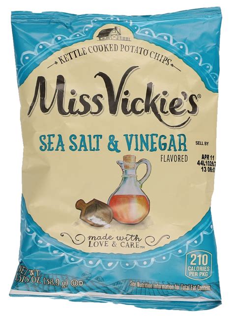 Miss Vickie's Kettle Cooked Potato Chips, Sea Salt & Vinegar, 1.375 oz