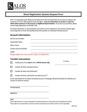 Fillable Online Direct Registration Systems Request Form Please attach ...