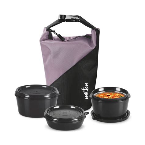 Milton Micro Meal Steel Softline Tiffin with Jacket | 3 Microwave Safe ...
