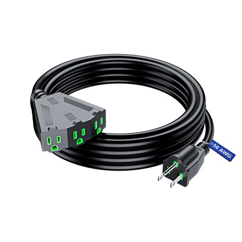 Extension Cord 15 ft, Extension Cord with Multiple outlets, SJTW 14 ...