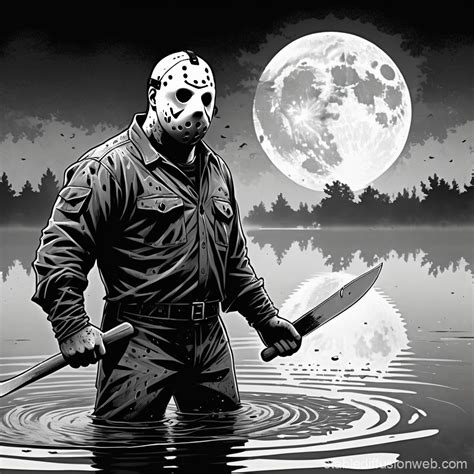 Jason Voorhees Rises from Misty Lake | Stable Diffusion Online