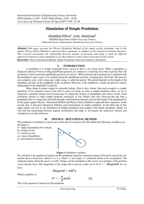 Pendulum Simulation 的图像结果