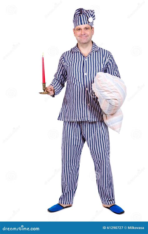 Man in pajamas stock image. Image of pose, happiness - 61290727