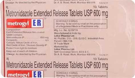 Metrogyl ER Tablet: Uses, Side Effects, Price, Dosage & More Info ...