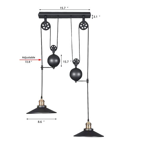 Buy TUOKE Adjustable Pulley Pendant Light, Industrial Antique Pendant ...