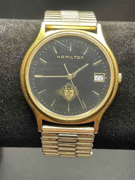 HAMILTON 9812 Quartz Mens Vintage Wrist Watch K OF C Logo | eBay
